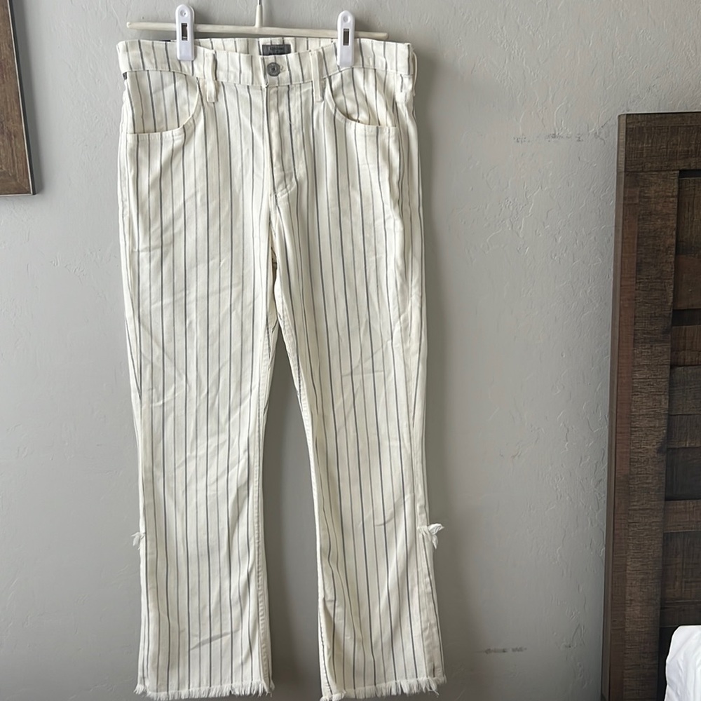 Citizens of humanity high rise crop flare pinstripe jean